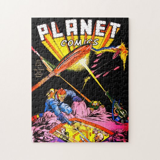 Planet Comics Laser Attack Sci Fi  strips Legpuzzel (Verticaal)