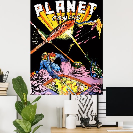 Planet Comics Laser Attack Sci Fi  strips Poster (Thuiskantoor)
