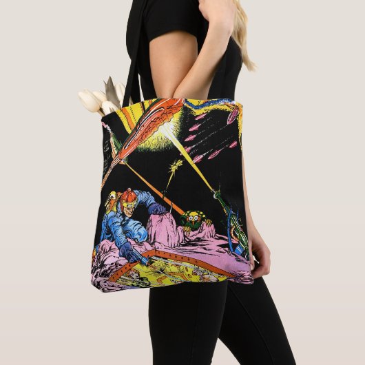 Planet Comics Laser Attack Sci Fi  strips Tote Bag (Dichtbij)