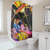 Planet Comics Laser Attack  Shower Curt Douchegordijn (In situ)
