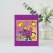 Planet Dancers Abstract Art Briefkaart (Staand voorkant)