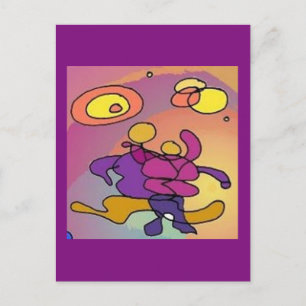 Planet Dancers Abstract Art Briefkaart