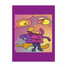 Planet Dancers Abstract Art Briefkaart