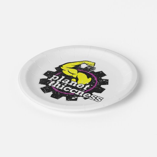 Planet Dikte Gym Dikte Grappige Grap Workout Papieren Bordje (Gekanteld)