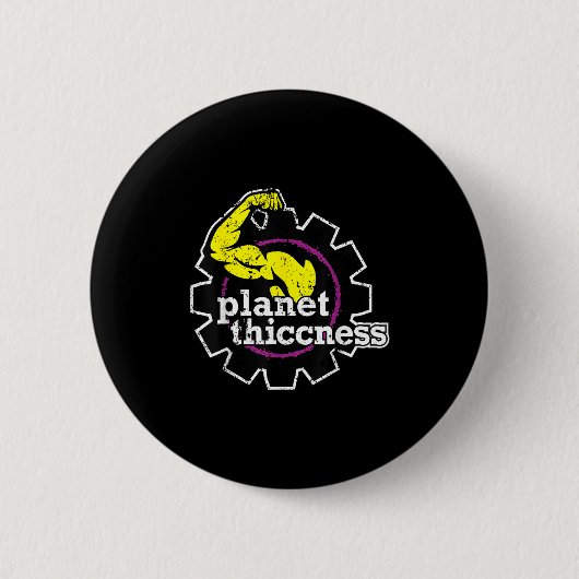 Planet Dikte Gym Dikte Grappige Grap Workout Ronde Button 5,7 Cm (Voorkant)