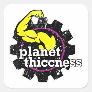 Planet Dikte Gym Dikte Grappige Grap Workout Vierkante Sticker