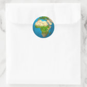 Planet Earth - Afrika - Kleurrijk Wereldbol. 3d re Ronde Sticker (Tas)