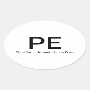 Planet Earth - Alle landen verenigen elkaar in vre Ovale Sticker