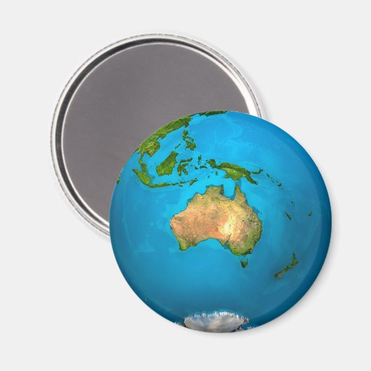 Planet Earth - Australië - Kleurrijk Wereldbol. 3D Magneet (Voorkant / Achterkant)