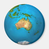 Planet Earth - Australië - Kleurrijk Wereldbol. 3D Magneet (Voorkant)