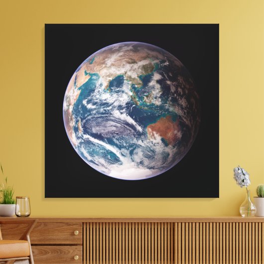 Planet Earth Blue Marmer Canvas Afdruk (Insitu (Woonkamer))