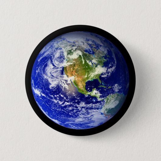 Planet Earth Blue Marmer Ronde Button 5,7 Cm (Voorkant)