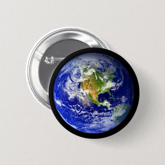 Planet Earth Blue Marmer Ronde Button 5,7 Cm (Voorkant /achterkant)