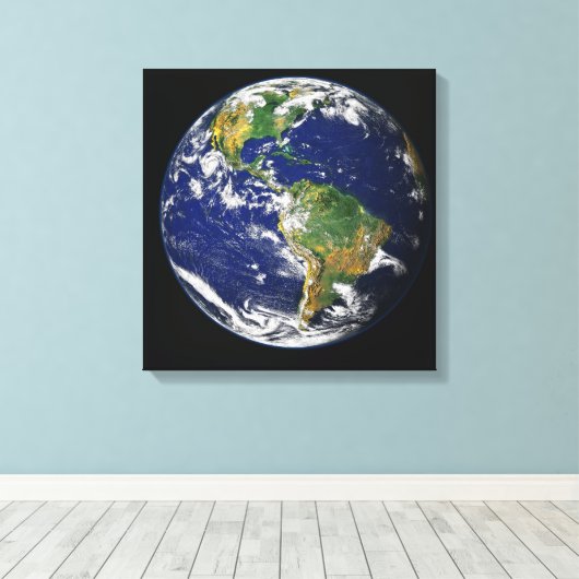 Planet Earth Canvas Afdruk (Insitu (Houten vloer))
