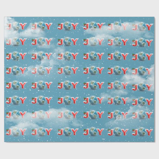 Planet Earth Christmas Joy in Clouds Cadeaupapier (Vlak)