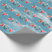 Planet Earth Christmas Joy in Clouds Cadeaupapier (Hoek)