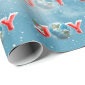 Planet Earth Christmas Joy in Clouds Cadeaupapier (Rol Hoek)