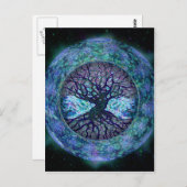 Planet Earth Circle of Life, boom of Life Briefkaart (Voorkant / Achterkant)