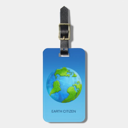 Planet Earth Custom Bagagelabel (Voorkant verticaal)
