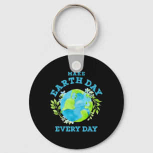 Planet Earth Day Elke dag van de klimaatveranderin Sleutelhanger