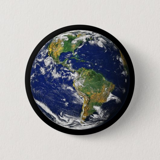 Planet Earth - de blauwe marmer (Amerika's) Ronde Button 5,7 Cm (Voorkant)