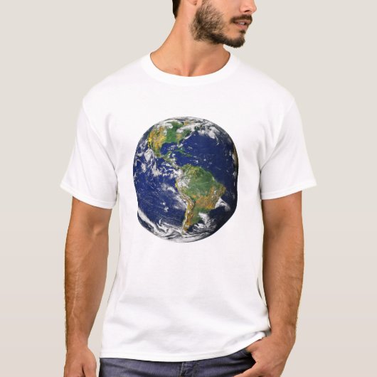 Planet Earth - de blauwe marmer (Amerika's) T-Sh T-shirt (Voorkant)