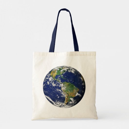 Planet Earth - de blauwe marmer (Amerika's) Tote Bag (Achterkant)