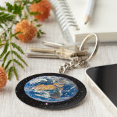 Planet Earth - De blauwe marmer (Europa en Afrika) Sleutelhanger (Zijkant)