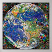 Planet Earth Deep Dream Poster (Voorkant)
