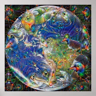 Planet Earth Deep Dream Poster