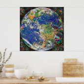 Planet Earth Deep Dream Poster (Keuken)