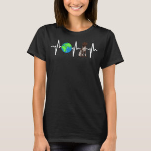 Planet Earth Duitse kortharige pointer hartslag T-shirt