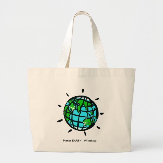 Planet EARTH Duurzaam leven - Grote Tote Bag (Voorkant)