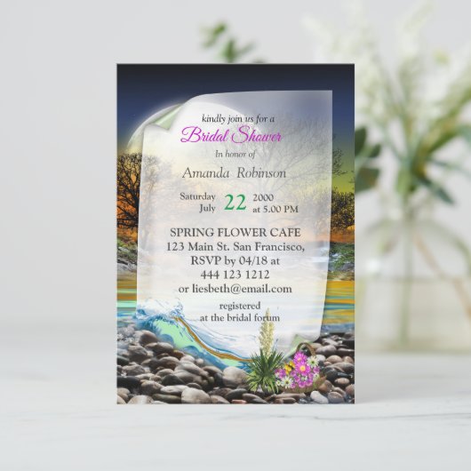 Planet Earth Element Bridal Bedankkaart (Staand voorkant)