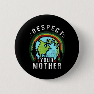 Planet Earth en klimaatverandering Gift - mannen V Ronde Button 5,7 Cm