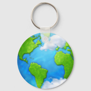 Planet Earth en sleutelhanger van wolken