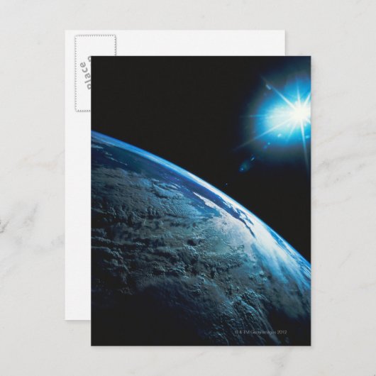 Planet Earth en Star uit de ruimte Briefkaart (Voorkant / Achterkant)