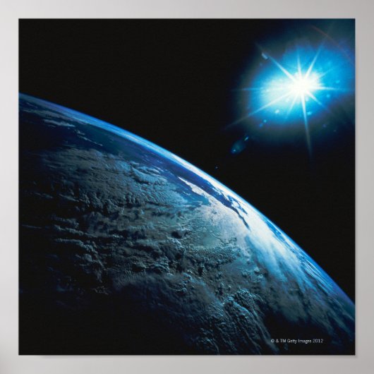 Planet Earth en Star uit de ruimte Poster (Voorkant)
