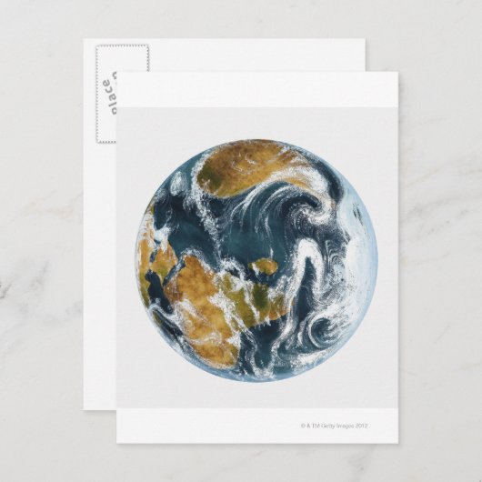 Planet Earth en wolken gezien vanuit de ruimte Briefkaart (Voorkant / Achterkant)
