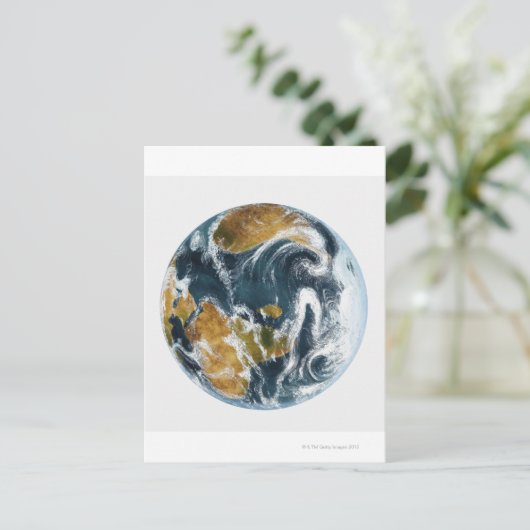 Planet Earth en wolken gezien vanuit de ruimte Briefkaart (Staand voorkant)