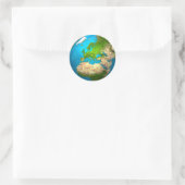 Planet Earth - Europa - kleurrijk Wereldbol. 3d Re Ronde Sticker (Tas)