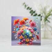 Planet Earth Feestdagenkaart (Staand voorkant)