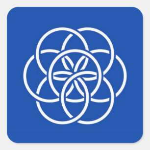 Planet earth Flag Vierkante Sticker