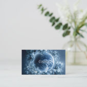 Planet Earth Floral Wreath Starry Night Visitekaartje (Staand voorkant)