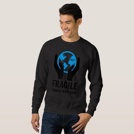 Planet Earth Fragile Handle With Care Trui (Voorkant volledig)