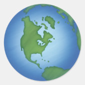 Planet Earth Green Blue Zeeen Green Continents Ronde Sticker (Voorkant)