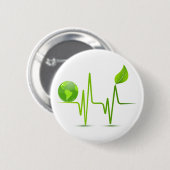 PLANET EARTH HEART MONITOR RONDE BUTTON 5,7 CM (Voorkant /achterkant)