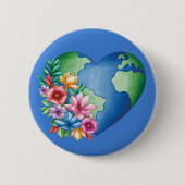 Planet Earth Heart Ronde Button 5,7 Cm (Voorkant)