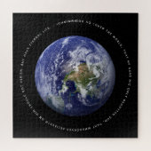 Planet Earth in de ruimte - Christelijk John 3:16 Legpuzzel (Horizontaal)