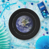 Planet Earth in de ruimte - Christelijk John 3:16 Papieren Bordje (Feest)